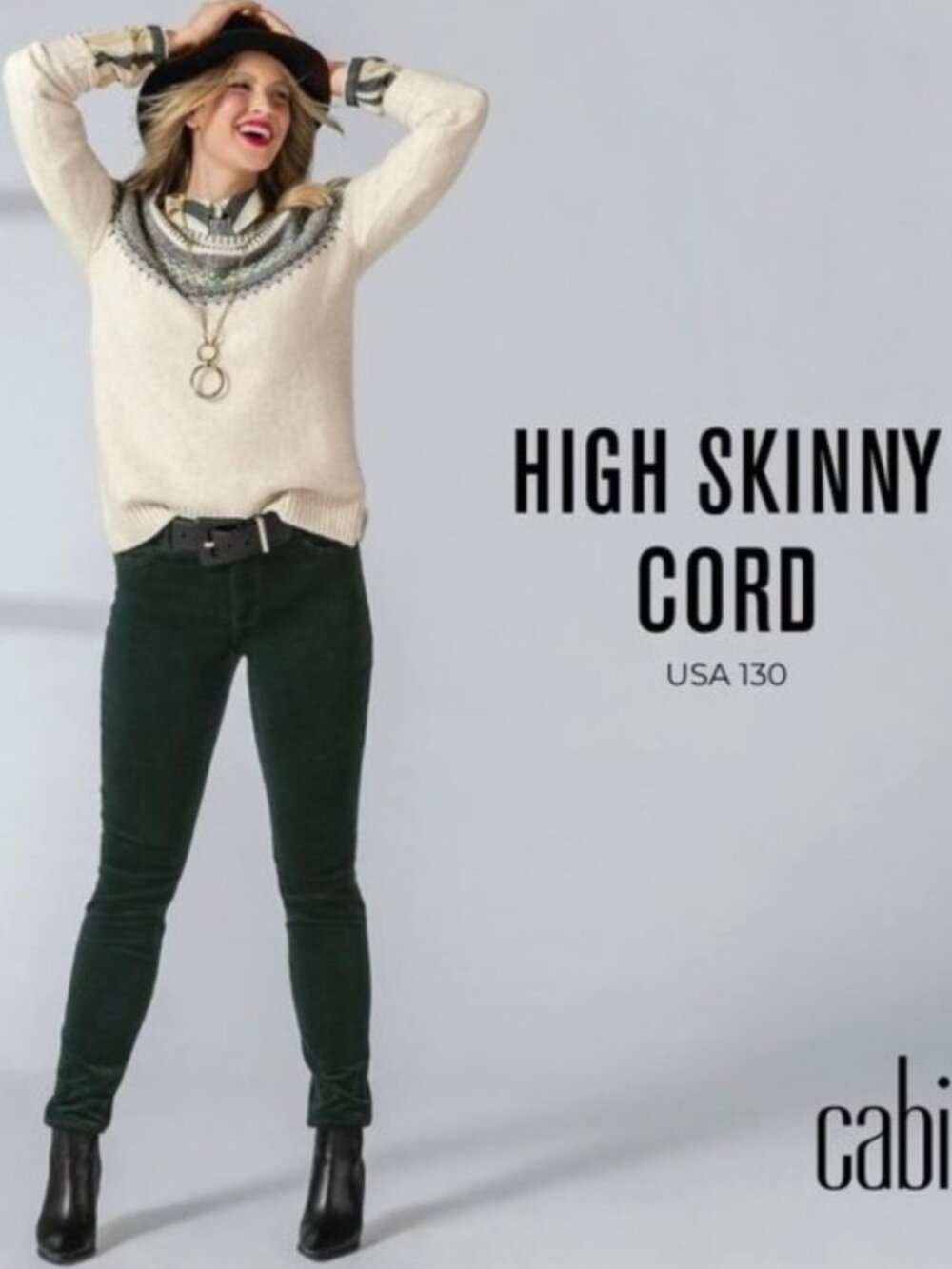 Cabi #3743 Skinny Cord Green Size 8